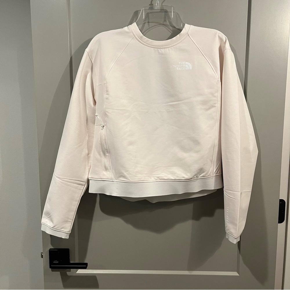 NWT North Face Sz Large Tekware Long Sleeve Crew Neck Sweatshirt Gardenia White